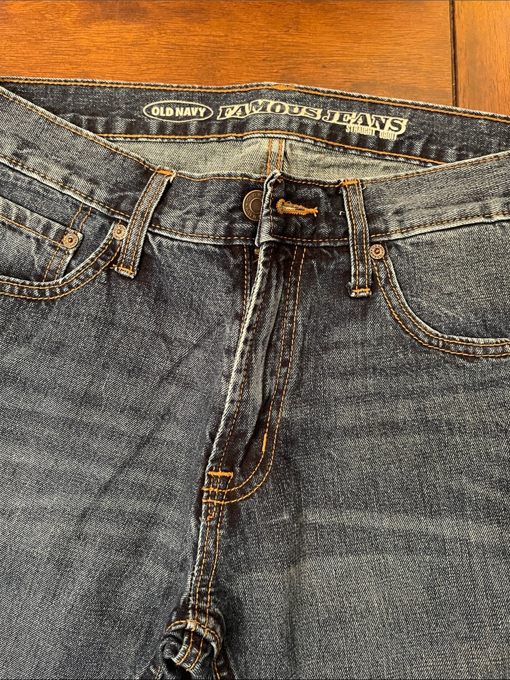 Old Navy Men's Dark Blue Straight-Leg Jeans 30x34